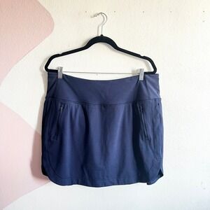 Athleta Fairway Golf Skort Womens XL Navy Blue 16" Running Tennis Skirt